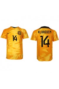 Fotbalové Dres Holandsko Davy Klaassen #14 Domácí Oblečení MS 2022 Krátký Rukáv